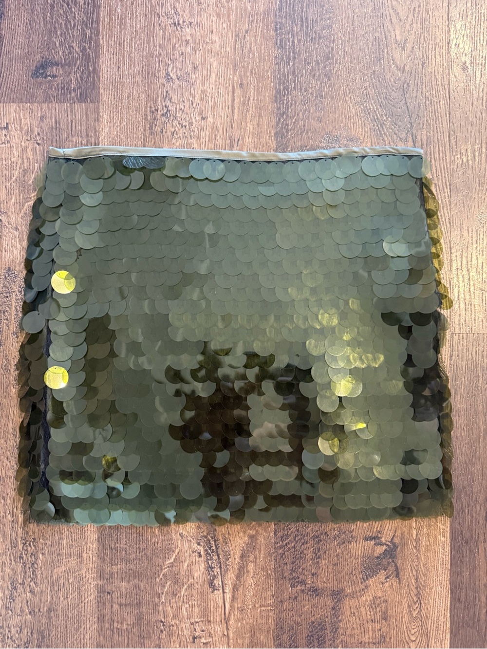 Zara Olive Green Sequin Mini Skirt